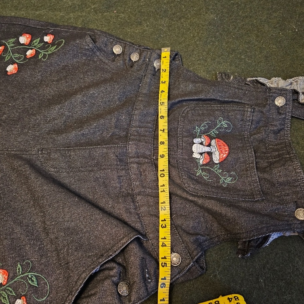 Mushroom Embroidered Overalls 8 - Picture 7 of 8